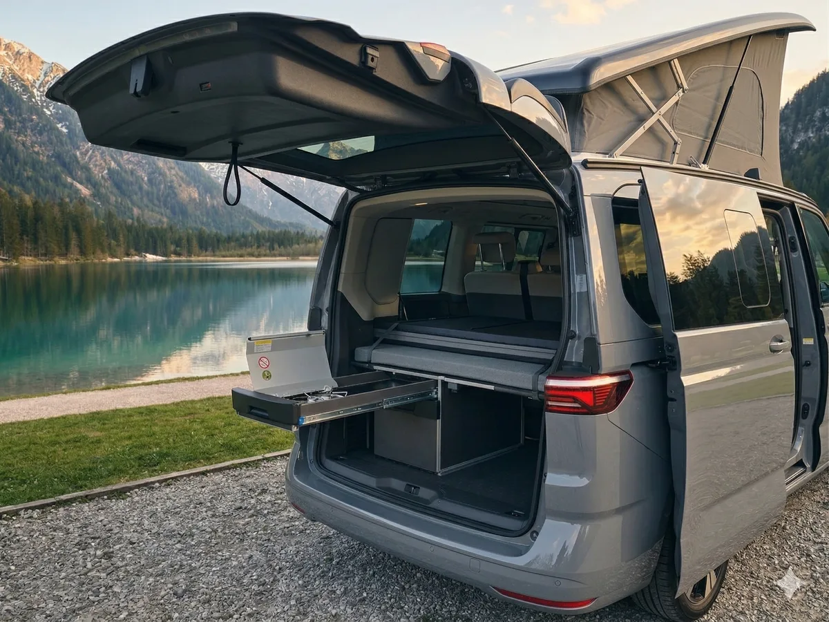 Vaření (Plynový vařič) — VW California Beach T7